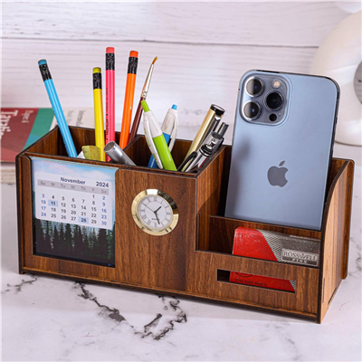 Multipurpose Wooden Pen And Pencil Holder Stand